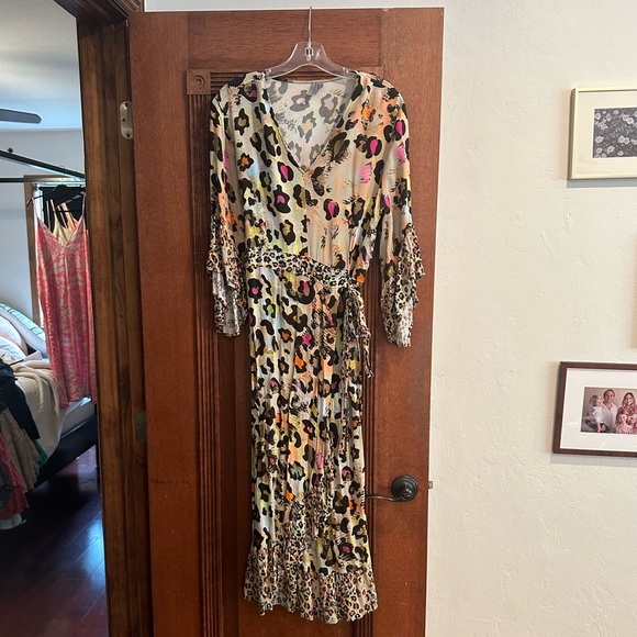 Sadie leopard colorful wrap dress by blank London purchased from Anthropologie - Picture 6 of 6